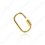 Shiny Gold Oval Carabiner Clasp,Oval Screw Clasp,Personalized Jewelry Clasp 15x24mm