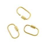 Shiny Gold Oval Carabiner Clasp,Oval Screw Clasp,Personalized Jewelry Clasp 15x24mm