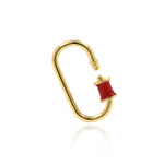Shiny Minimalist Enamel Carabiner-DIY Jewelry Making Accessories   14x25mm