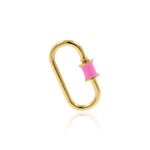 Shiny Minimalist Enamel Carabiner-DIY Jewelry Making Accessories   14x25mm