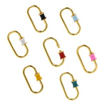 Shiny Minimalist Enamel Carabiner-DIY Jewelry Making Accessories   14x25mm