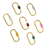 Shiny Minimalist Enamel Carabiner-DIY Jewelry Making Accessories   14x25mm