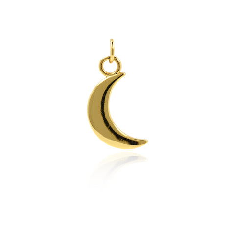 Shiny Minimalist Moon Pendant-DIY Jewelry Making Accessories   10x20mm