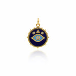 Enamel Evil Eye Pendant,Cubic CZ Turquoise Eye Charms,for Minimalist Jewelry Making 16x18mm