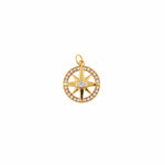 Lucky North Star Pendant,CZ Cubic Round Star Charms for DIY Handmade Making 13x15mm
