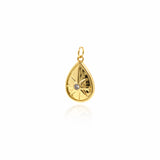 Teardrop Necklace Pendant,Gold Plated North Star Drop Charm,Minimalist Jewelry Findings 10x16mm