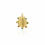 Virgin Mary Pendant Charms,Gold Plated Mother of God Medallion,DIY Religion Jewelry Making Accessories 20x20mm