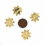 Virgin Mary Pendant Charms,Gold Plated Mother of God Medallion,DIY Religion Jewelry Making Accessories 20x20mm