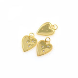 Shiny Gold Heart Charm,DIY Minimalist Bracelet/Necklace Componter,Jewelry Findings 14x18mm