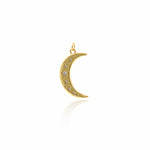 Lucky Crescent Moon Charm,Gold Bracelet/Necklace Moon Pendant,Jewelry Making Supplies 14x23mm