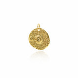 Gold Filled Full Moon Charm,Lunar Surface Pendant for Celestial Jewelry Making 20mm
