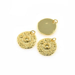 Gold Filled Full Moon Charm,Lunar Surface Pendant for Celestial Jewelry Making 20mm