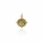 Crescent Moon Star Pendant,Micro Pave CZ Moon and Star Charm,Jewelry Accessories 15x17mm