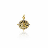 Crescent Moon Star Pendant,Micro Pave CZ Moon and Star Charm,Jewelry Accessories 15x17mm