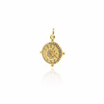 Crescent Moon Star Pendant,Micro Pave CZ Moon and Star Charm,Jewelry Accessories 15x17mm