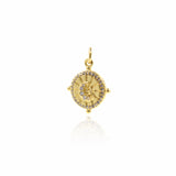 Crescent Moon Star Pendant,Micro Pave CZ Moon and Star Charm,Jewelry Accessories 15x17mm