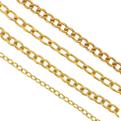 Gold Long Oval Link Chain,Brass Paper Clip Chain Jewelry Making– BestBeaded