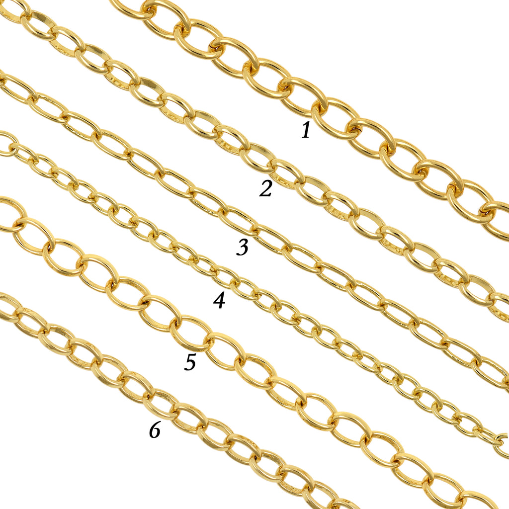 Gold Long Oval Link Chain,Brass Paper Clip Chain Jewelry Making– BestBeaded