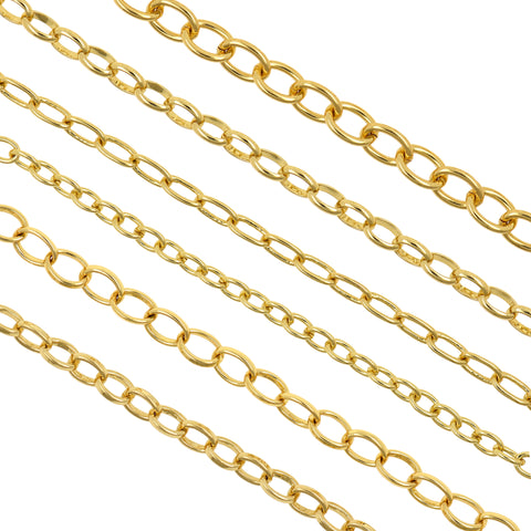 Long Oval Cable Chain,Gold Filled Necklace Link Chain,Minimalist Jewelry Supplies