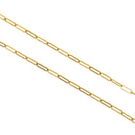 Gold Plated Long Oval Link Chain,Brass Paper Clip Chain Jewelry Making Supplies