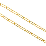 Gold Plated Long Oval Link Chain,Brass Paper Clip Chain Jewelry Making Supplies
