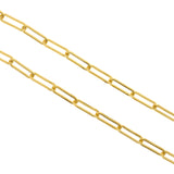 Gold Plated Long Oval Link Chain,Brass Paper Clip Chain Jewelry Making Supplies