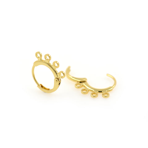 Shiny Minimalist 4 Hole Earrings-DIY Jewelry Making Accessories   16.5x16mm