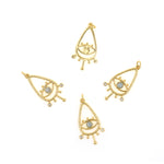 Teardrop Evil Eye Necklace Pendant,Religion Jewelry Accessories,DIY Handmade Charms 17x31mm