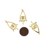 Teardrop Evil Eye Necklace Pendant,Religion Jewelry Accessories,DIY Handmade Charms 17x31mm