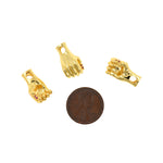Gold Filled Hand Charm,Yoga Inspirational Jewelry Accessory,Healing Hand Charms,DIY Bracelet/Necklace Supplies 18x9mm
