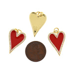 Enamel Red Heart Pendant,Layering Necklace Charms,Personalized Jewelry Supplies 16x23mm