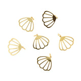 Gold Filled Shell Shaped Pendant,Fan Shell Charm,Minimalist Jewelry Making Findings 20x18mm