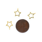 Gold Star Shape Pendant,Openwork Lucky Star Charms,Handmade Jewelry Supplies 10x12mm