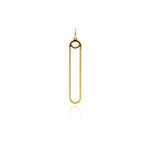 Gold Filled Paperclip Charm,Long Oval Shaped Pendant,DIY Minimalist Jewelry Findings 6x33mm