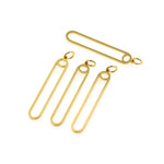 Gold Filled Paperclip Charm,Long Oval Shaped Pendant,DIY Minimalist Jewelry Findings 6x33mm
