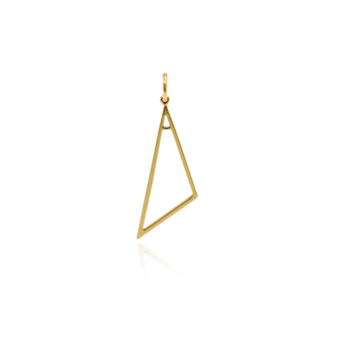Gold Plated Triangle Charm DIY Earring Jewelry Findings 9x27mm
