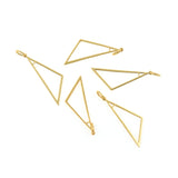 Gold Plated Triangle Charm DIY Earring Jewelry Findings 9x27mm