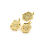 Hexagon Evil Eye Pendant DIY Bracelet/Necklace Component 15x22mm