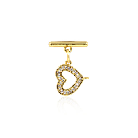 Gold Heart Toggle Clasp DIY Bracelet/Necklace Findings