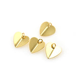 Shiny Gold Heart Pendant Original DIY Jewelry Findings 15x15mm