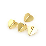 Shiny Gold Heart Pendant Original DIY Jewelry Findings 15x15mm