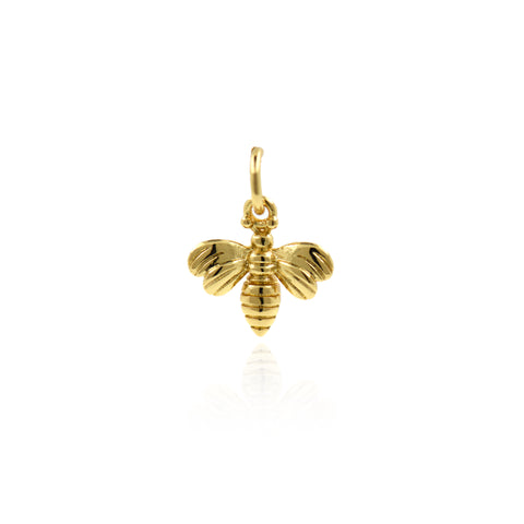 Gold Honey Bee Pendant Personalized Jewelry Gift Making 11x11mm
