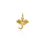 Gold Elephant Pendant Personalized Jewelry Making Supplies 12x12mm
