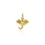 Gold Elephant Pendant Personalized Jewelry Making Supplies 12x12mm
