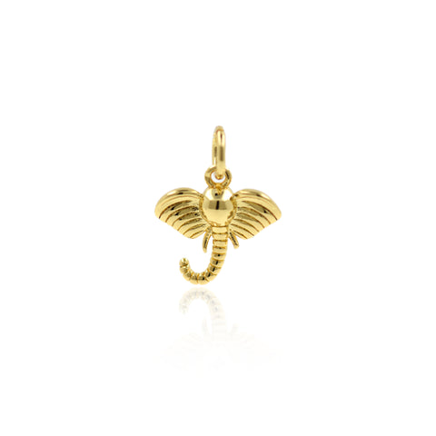 Gold Elephant Pendant Personalized Jewelry Making Supplies 12x12mm