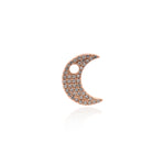 Shiny Micropavé Moon Pendant-DIY Jewelry Making Accessories  12x11x2.3mm