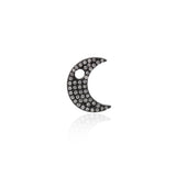 Shiny Micropavé Moon Pendant-DIY Jewelry Making Accessories  12x11x2.3mm
