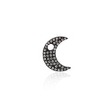 Shiny Micropavé Moon Pendant-DIY Jewelry Making Accessories  12x11x2.3mm