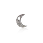 Shiny Micropavé Moon Pendant-DIY Jewelry Making Accessories  12x11x2.3mm