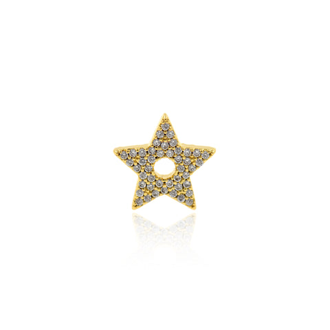 Shiny Micropavé Star Pendant-DIY Jewelry Making Accessories   13x12x3mm